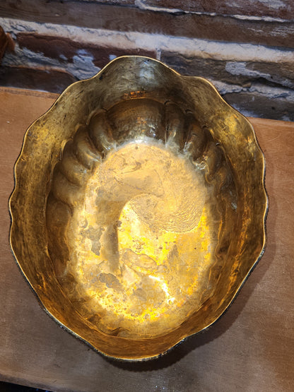 Vintage Brass Compote Bowl Made in India br8