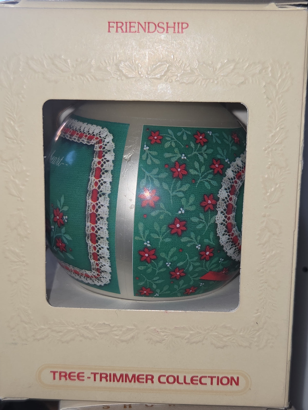 Vintage Hallmark Tree-Trimmer Glass Ornament Friendship 1980