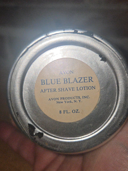 Vintage Avon After Shave Silver Beer Stein Bottle Blue Blazer As Is Paintloss EMPTY