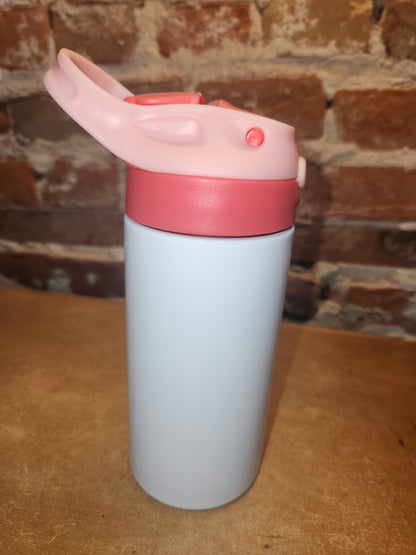 Custom Order Kid's 12 oz Tumbler with Pink and Hot Pink Flip Top Lid