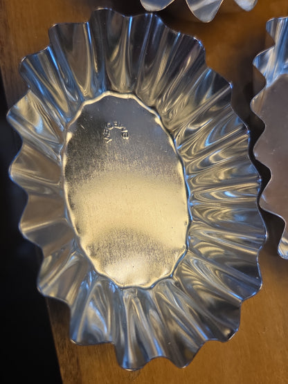 Vintage Miniature Swedish Fluted Tins Pan Chocolates Mold and Clay Molding Tool Set of 16 al99