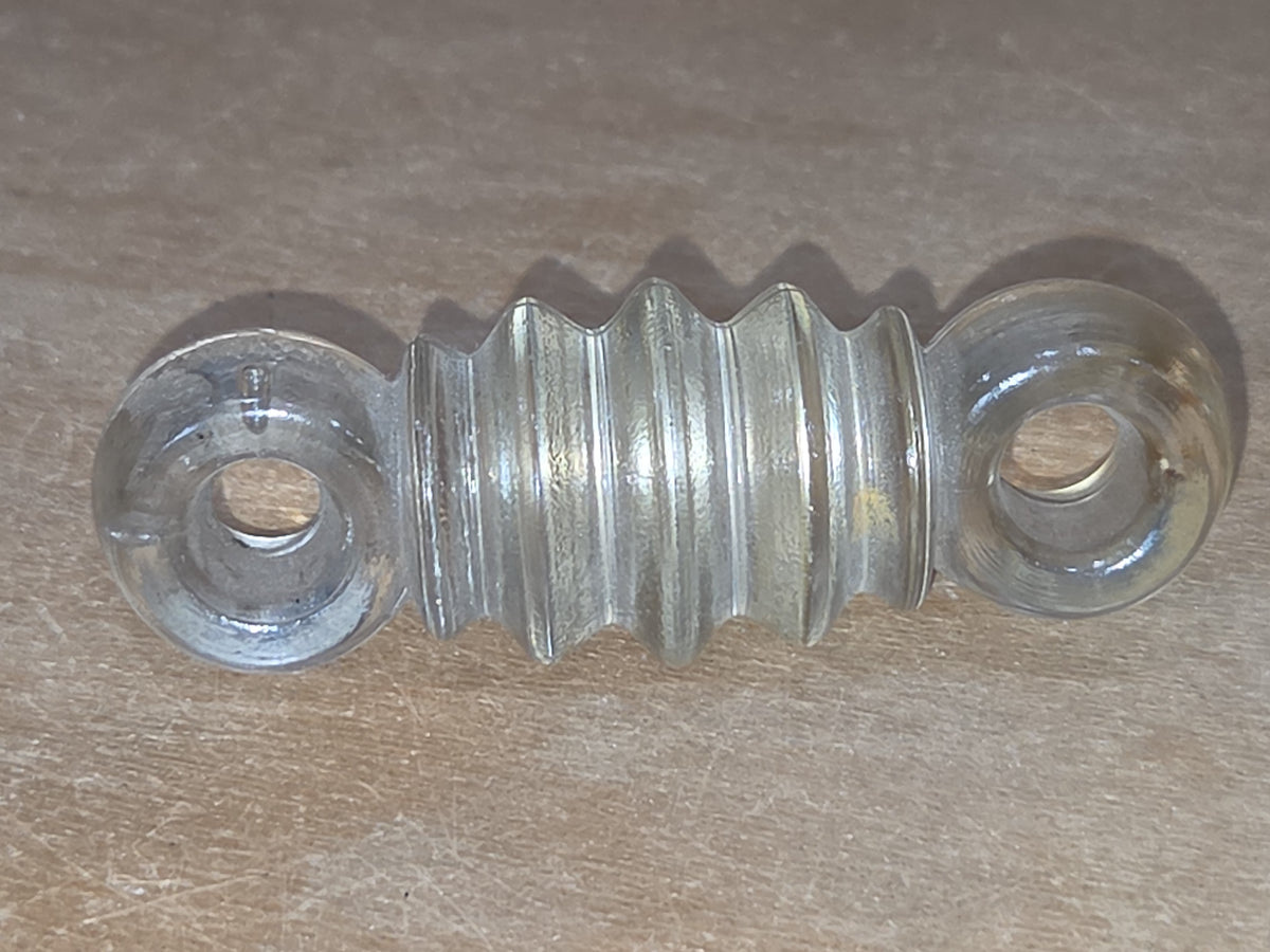 Vintage Radio Strain Wire Insulator Clear Glass  3 1/2" vi03