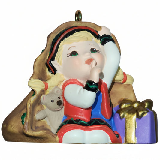 Vintage Hallmark Keepsake Ornament Curius the Elf Handcrafted 2001 h90