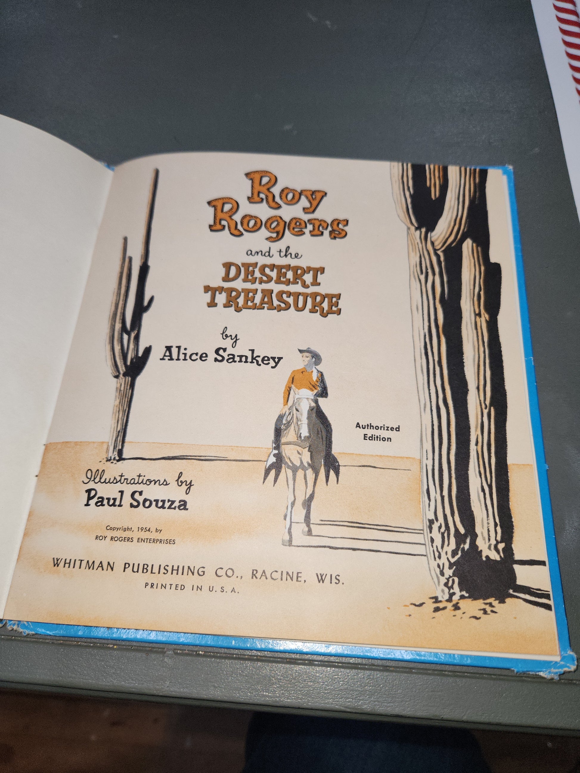 Vintage Roy Roger and the Desert Treasure written by Alice Sankey Illustrated by Paul Souza Whitman Publishing Company 1954