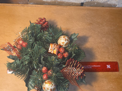 Vintage Christmas Candle Ring Centerpiece Gift Ornament Berries