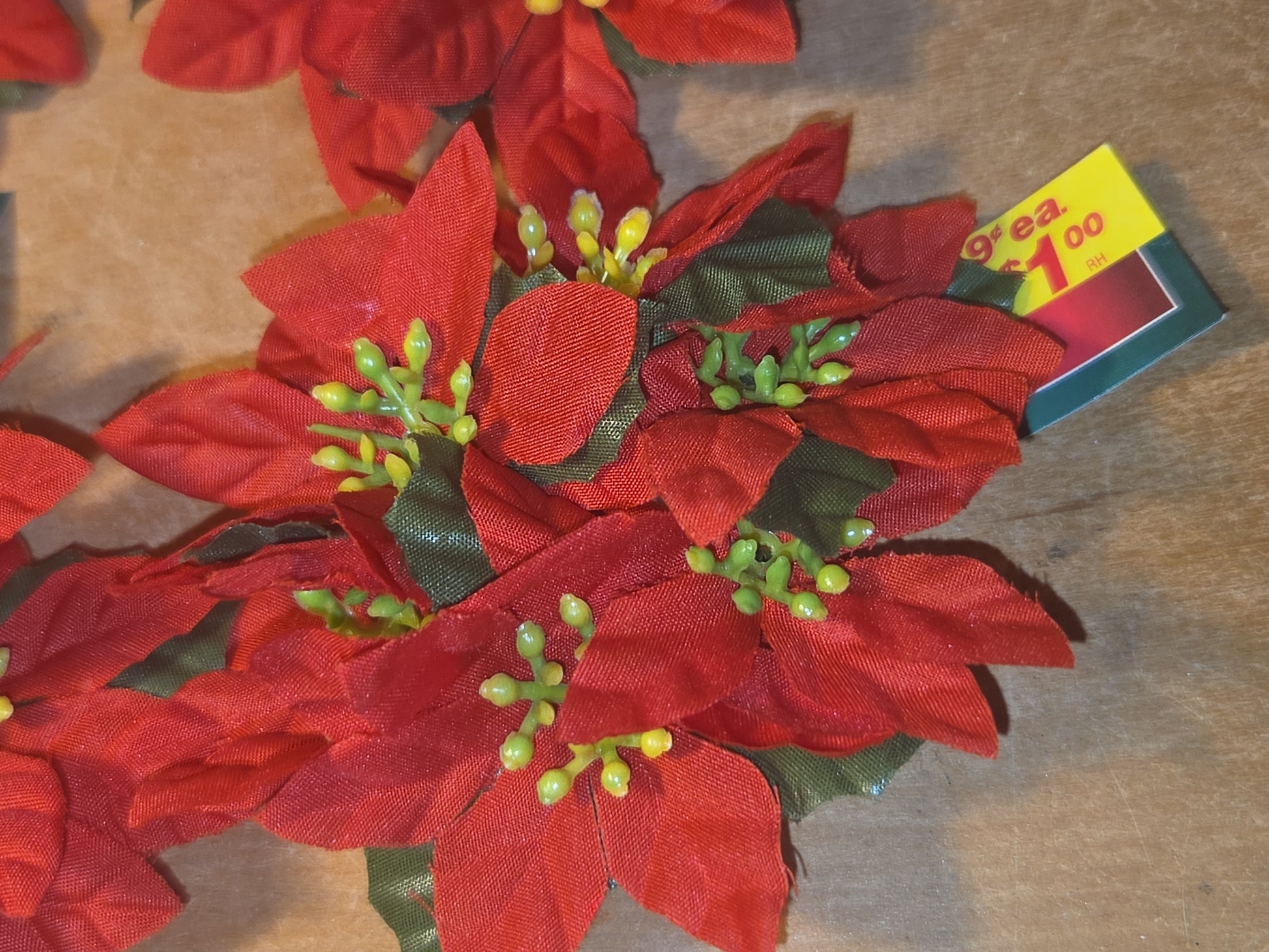 Vintage Joybrite Christmas Mini Candle Rings Poinsettia Lot of 6 New Old Stock