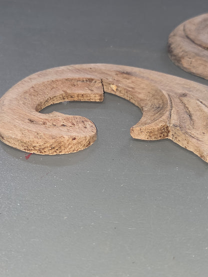 Antique Wooden Furniture Applique Set of 2 AS IS ws7