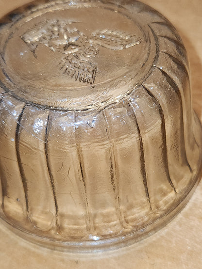 Vintage Kerr or Hazel Atlas Bee Crown Glass Jelly Jar Ribbed Edges NO LID