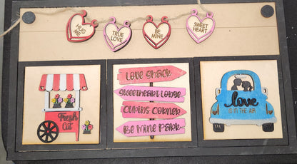 Valentine's Day February Insert Kit for Interchangeable Frame Can Fit Arch, Rectangle, or Square Frame FRAMES SOLD SEPARATELY