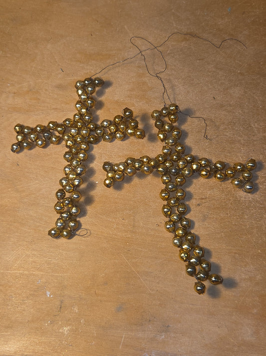 Vintage Mercury Bead Cross Ornaments AS IS For Crafting