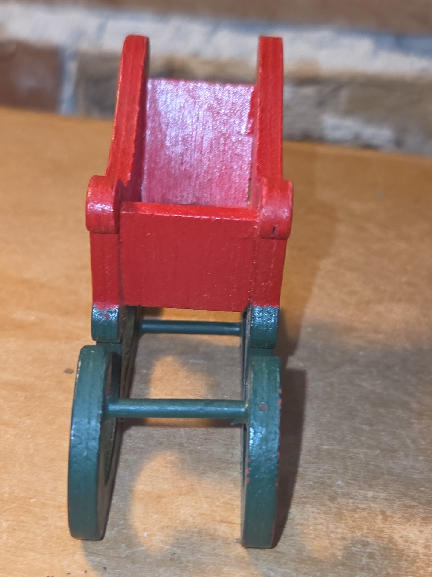 Vintage Wooden Ornament Sleigh Set of 2 AS IS MCM Kitchy