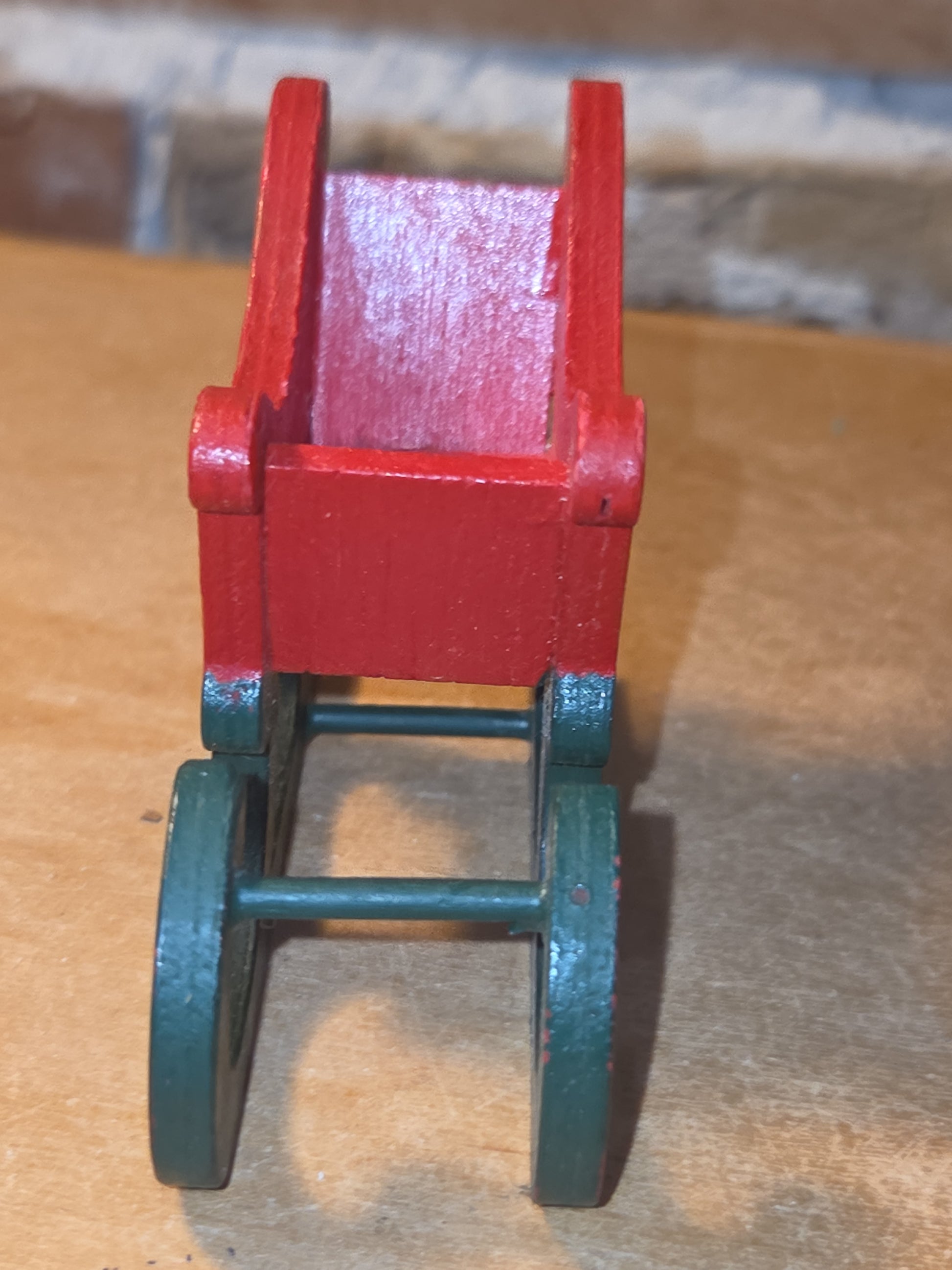 Vintage Wooden Ornament Sleigh Set of 2 AS IS MCM Kitchy