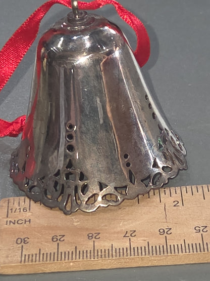Vintaged Silver Plated Pierced Bell Engraved on One Side With Name 1995