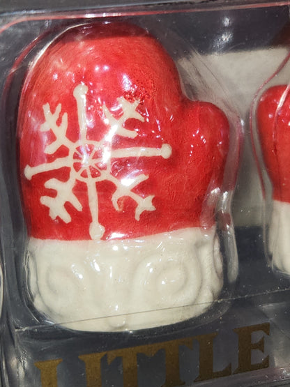 Mini Red Mitten Salt Pepper Shaker Set Amscan Ceramic Christmas Table Setting sps8