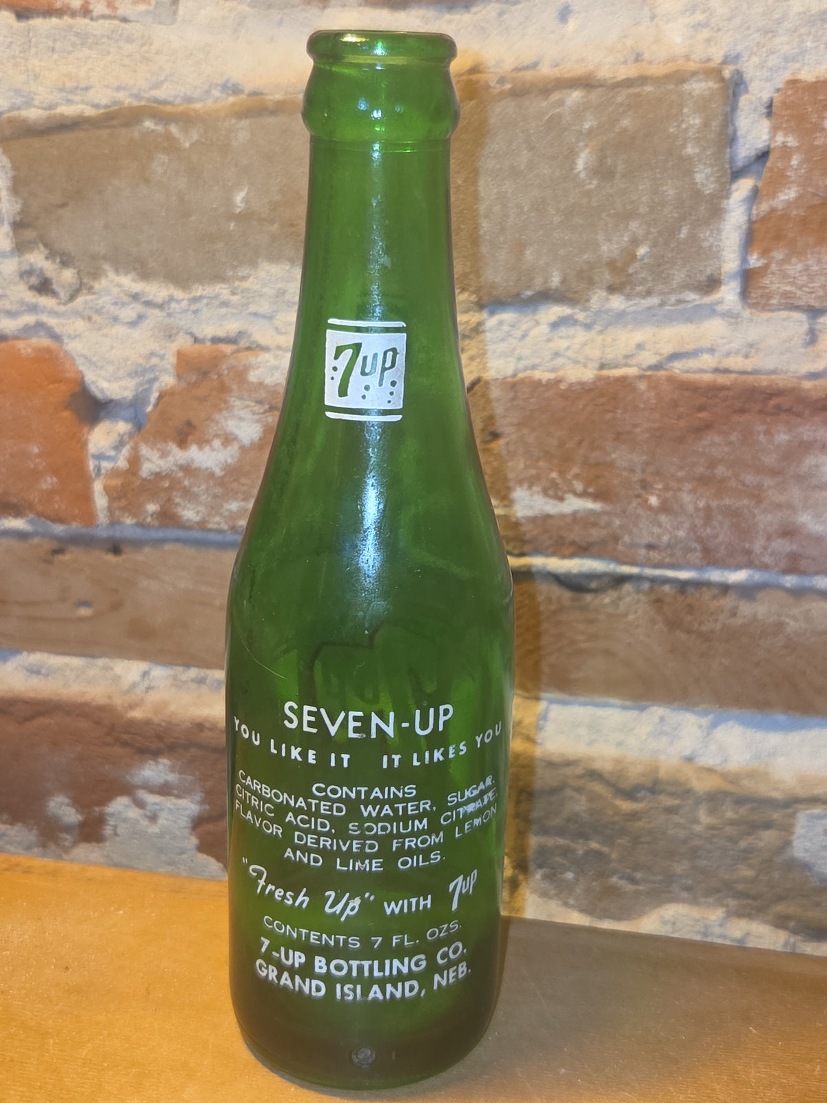 Vintage Soda Bottle 7-Up 7 oz Green Glass Bottle vsb53