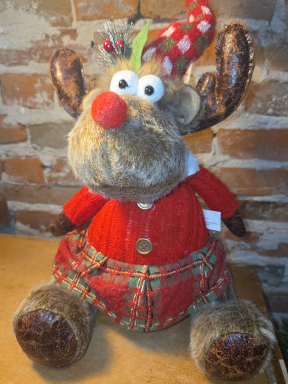 Buffalo Plaid Plush Weighted Bottom Moose Set Boy and Girl Hannah's Handiworks