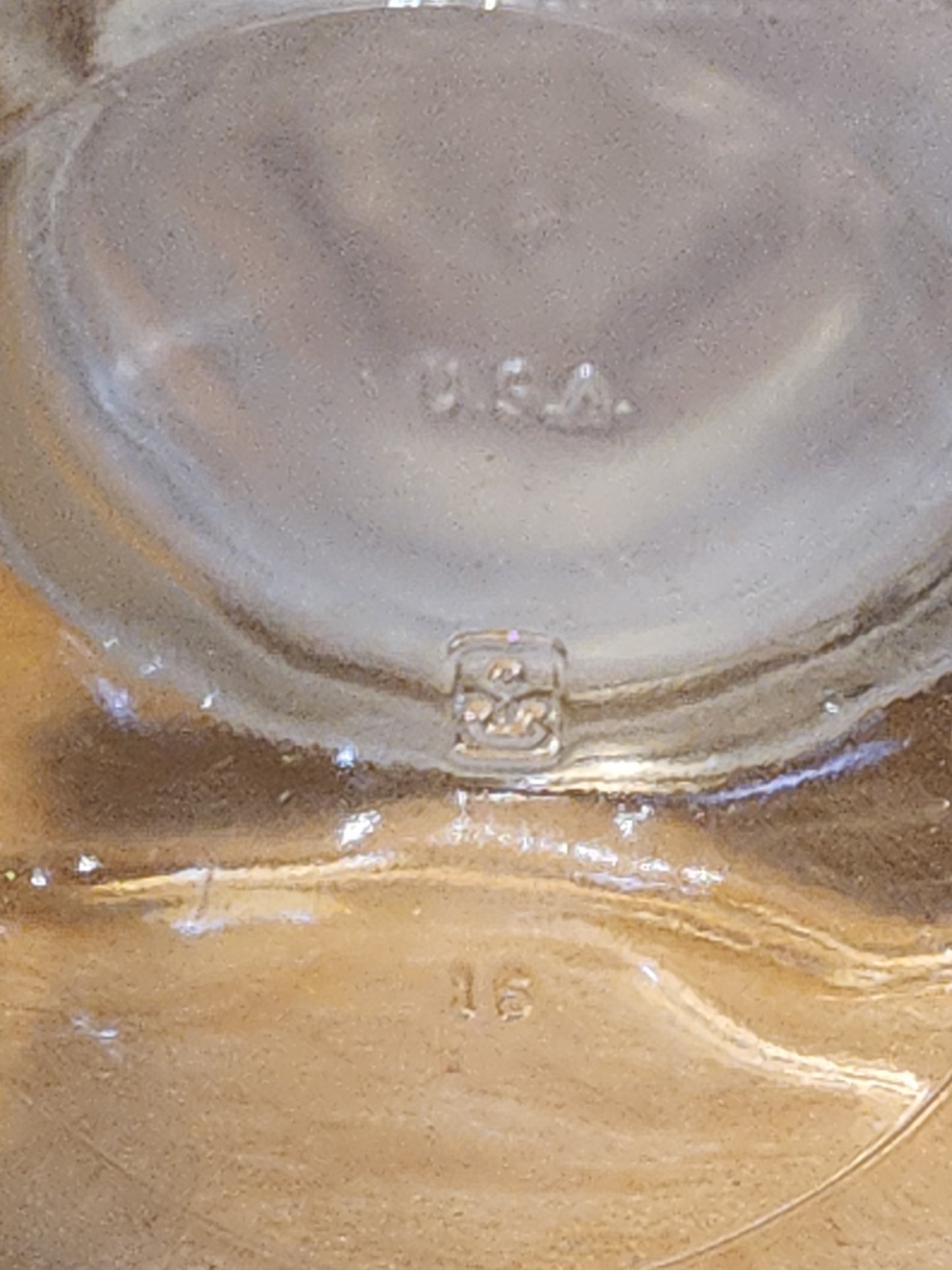 Vintage Clear Glass Square Canister with Sunburst Lid 5 1/4" square sj2