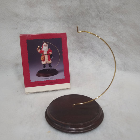 Vintage Hallmark Keepsake Ornament Display Stand Wood Base 1990 os54