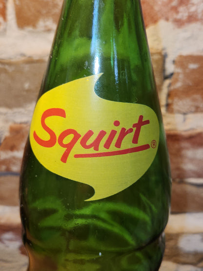 Vintage Soda Bottle Squirt Swirl Green Glass Large 1 Pint 12 oz