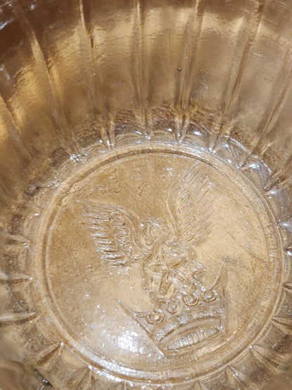 Vintage Kerr or Hazel Atlas Bee Crown Glass Jelly Jar Ribbed Edges NO LID