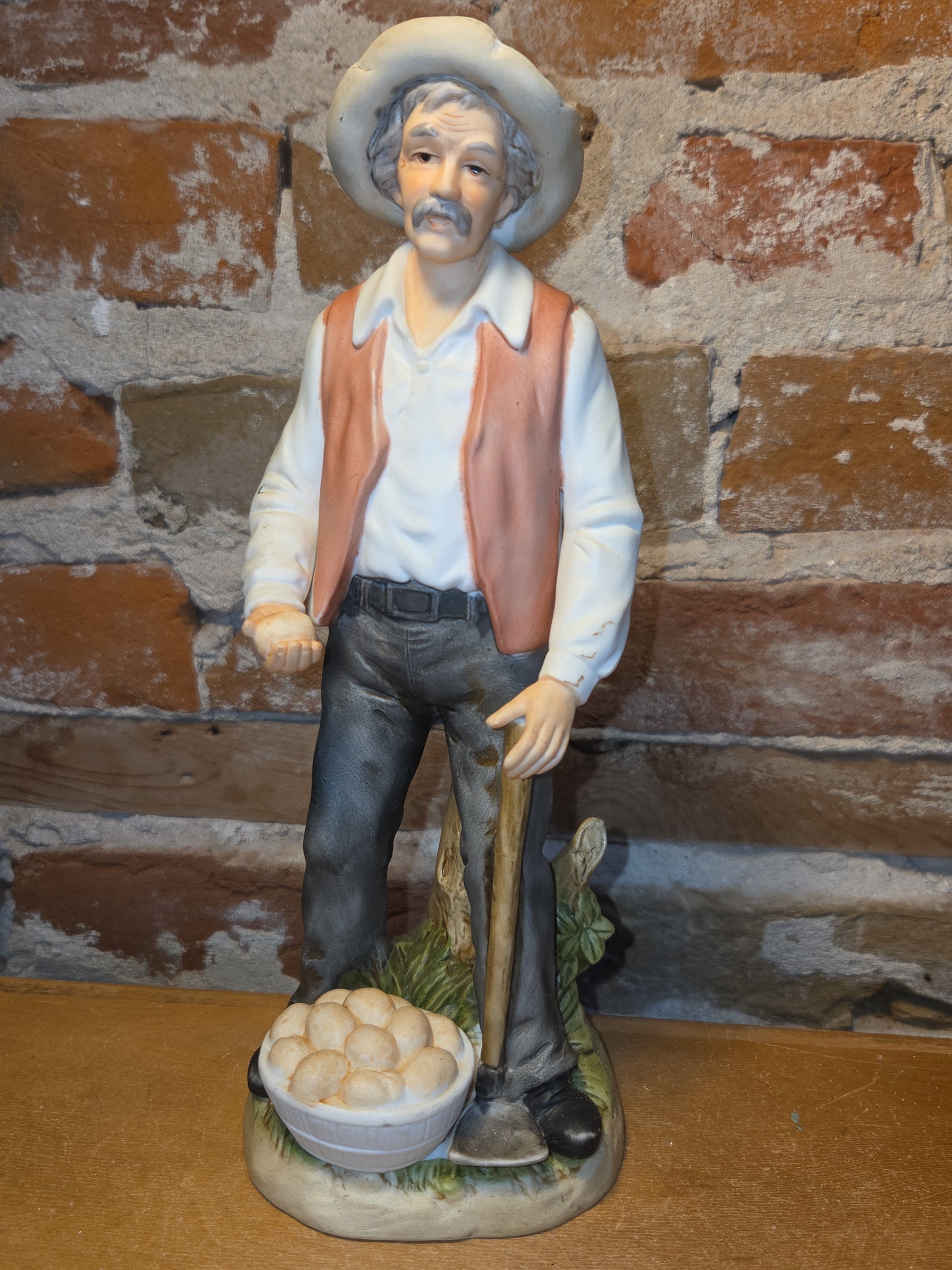 Vintage Homco Home Interior Design Denim Day Farmer 8807 Potato fii1