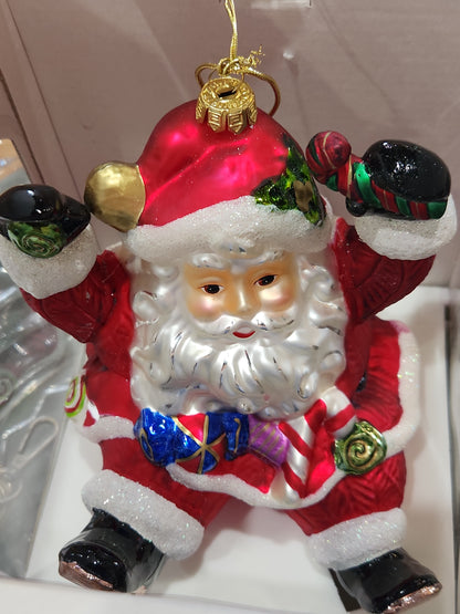 Fitz & Floyd Classics Mercury Glass Santa Ornament Christmas Sugarplum orn543