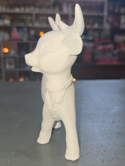 Unpainted Ceramic Softy Reindeer DIY Ready to Paint Set of Seven 4" to 5" tall