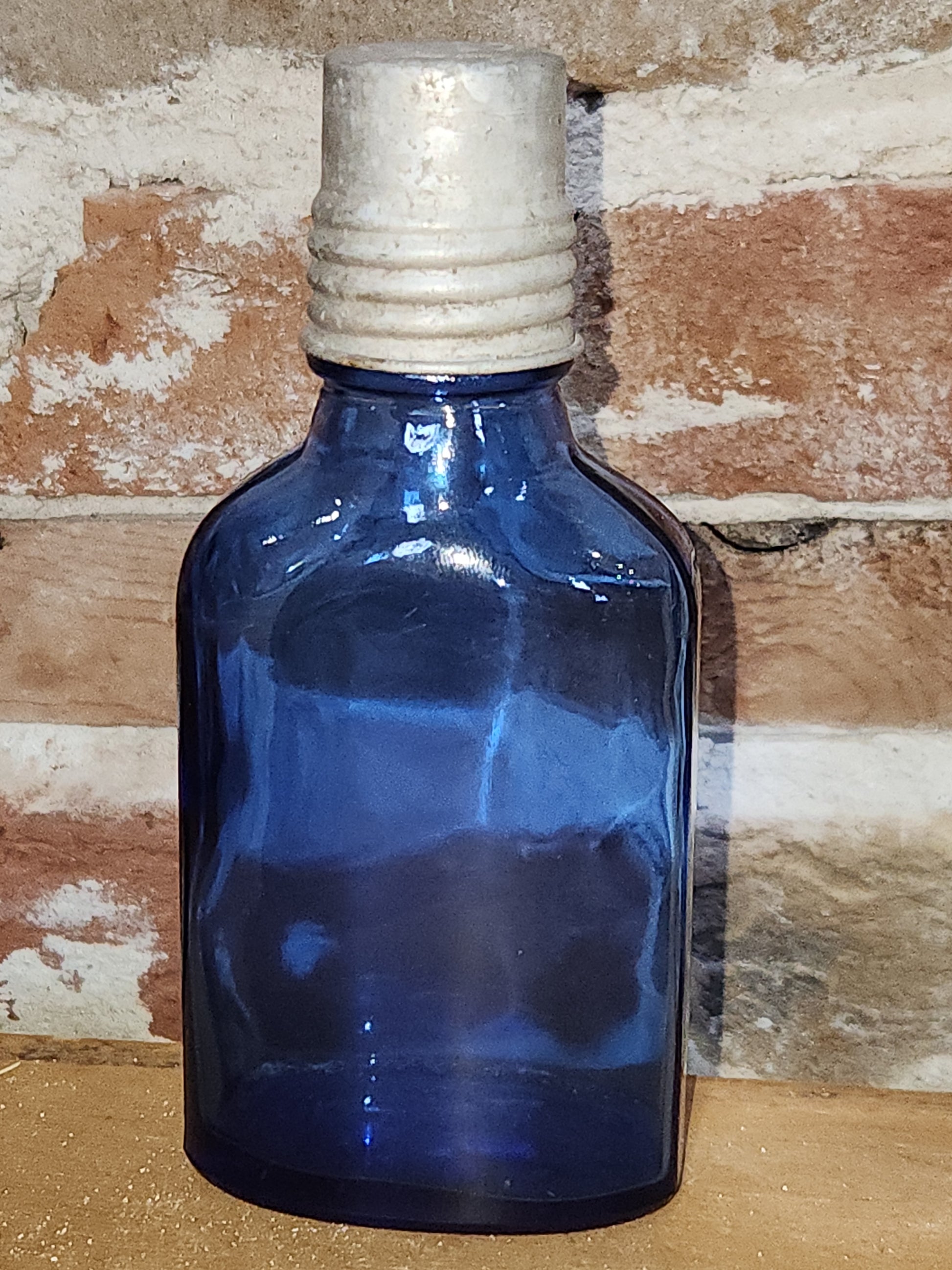 Genuine Phillips Cobalt Blue Glass Medicine Bottle Apothecary Milk Magnesia 5"