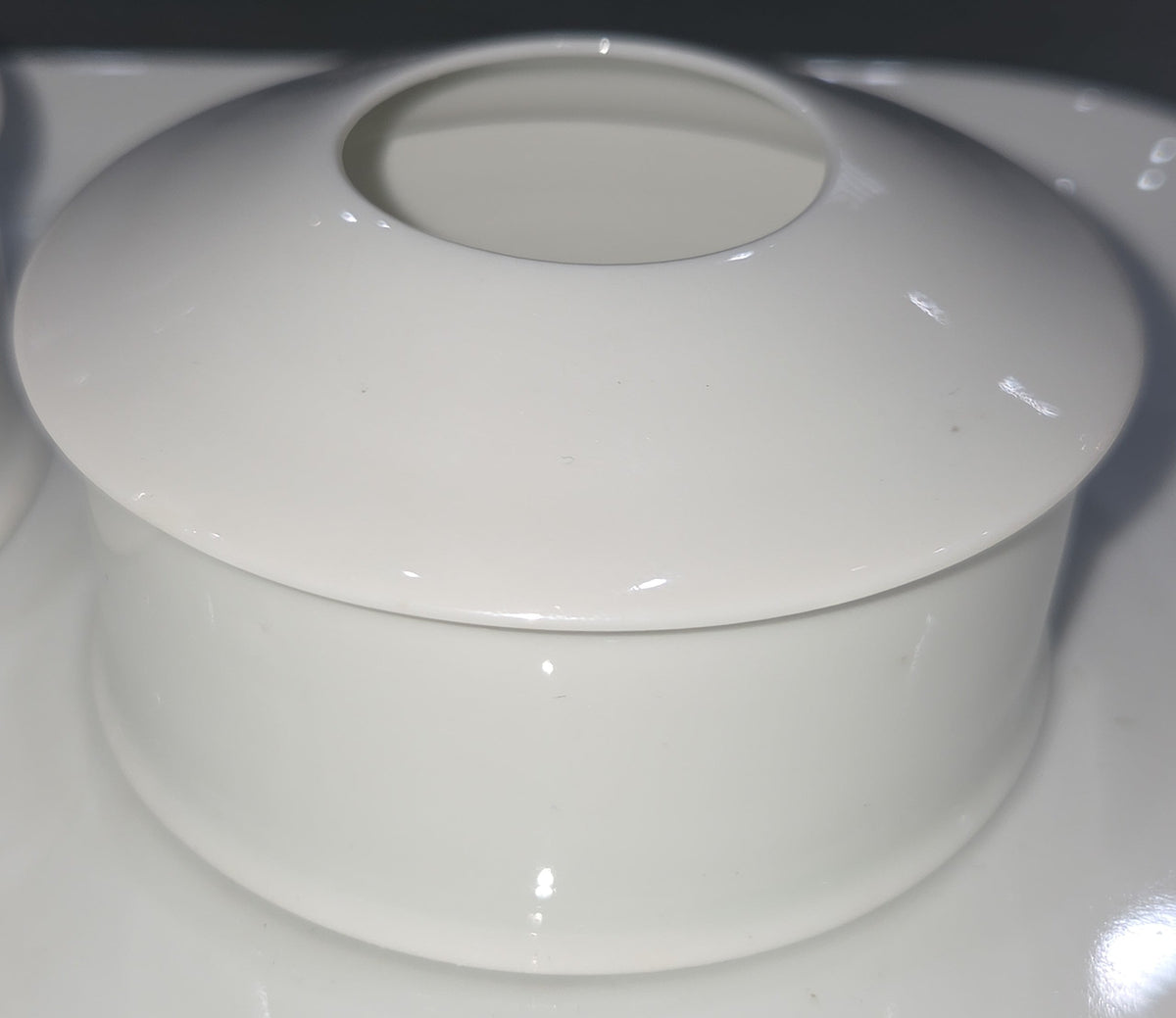 Vintage O. & E.G. Royal Austria White Porcelain Vanity Tray Hair Reciever Powder Jar vt7