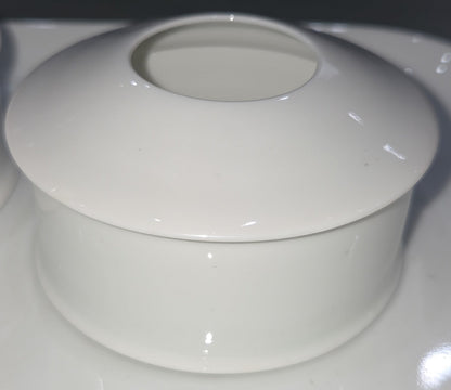 Vintage O. & E.G. Royal Austria White Porcelain Vanity Tray Hair Reciever Powder Jar vt7