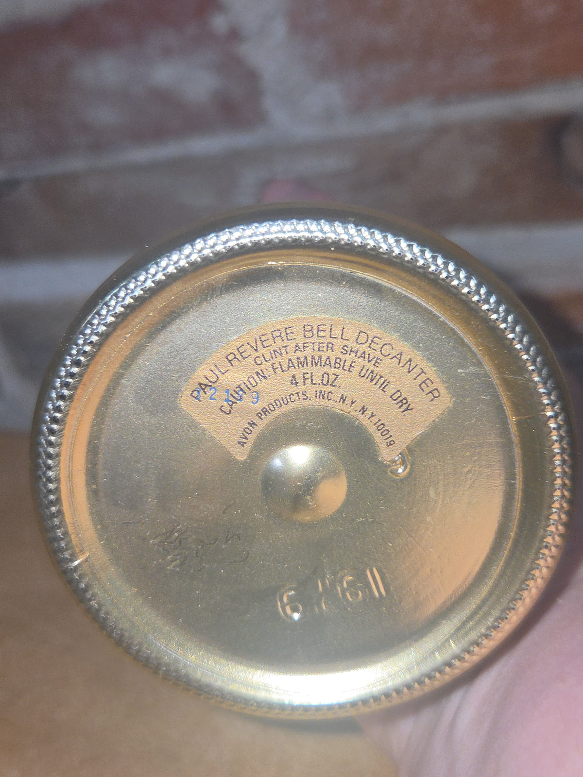 Vintage Avon After Shave Paul Revere Glass Bell Clint EMPTY