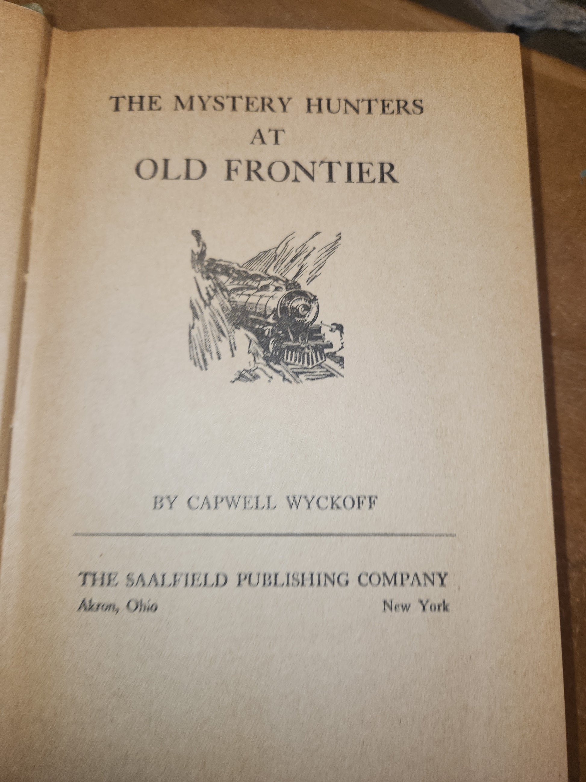 Vintage Hardcover Books Mystery Hunters At Old Frontier AND At The Haunted Lodge Capwell Wyckoff Saalfield Publishing Company 1934 vb99