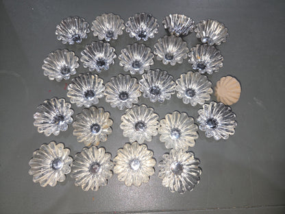 Vintage Miniature Swedish Fluted Miniature Tart Tin Pan Chocolates Mold and Clay Molding Tool Set of 25 1.75" tins Sweden Vintage Lot Of 35 Swedish Fluted Mini Tart Candy Chocolate Molds Pans 1.75”