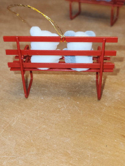 Vintage Avon Bear Ornaments Two Benches One Horn One Trumpet As IS No box