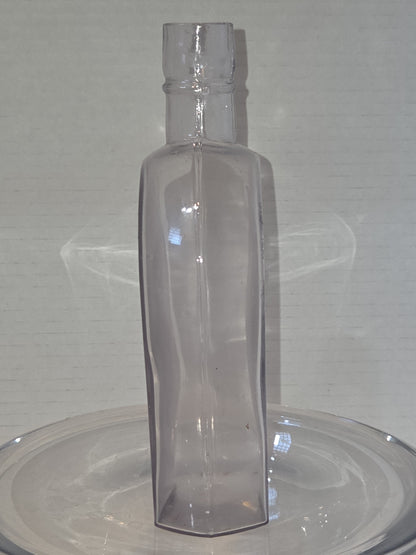 Vintage Liquor Bottle Light Amethyst Coffin Shaped Whiskey Flask