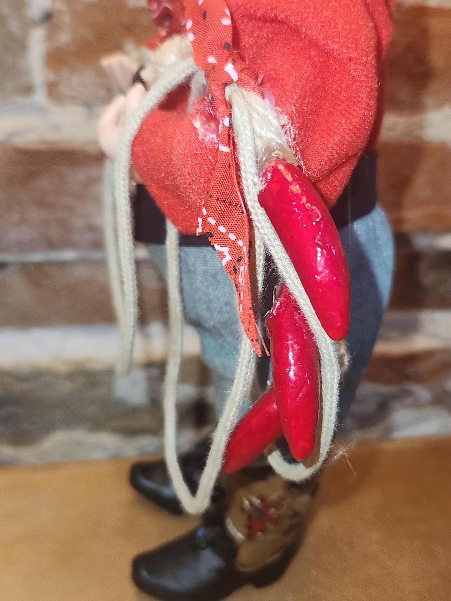Ashland Christmas Cowboy Santa Boots Rope Belt Buckle sf50
