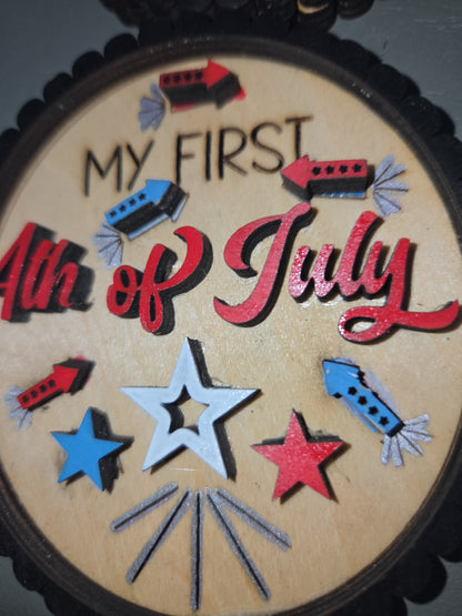 Baby's First Year Holiday Milestone Photo Prop Set of 10 Wooden bp2