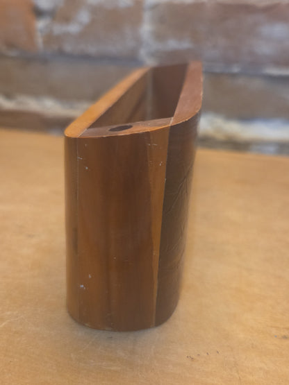 Vintage Cedar Wooden Lady Desk Memo and Pen Holder Deep South of Louisiana MCM dh7