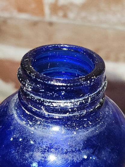 Vintage Medicine Bottle Cobalt Blue Glass vmb2