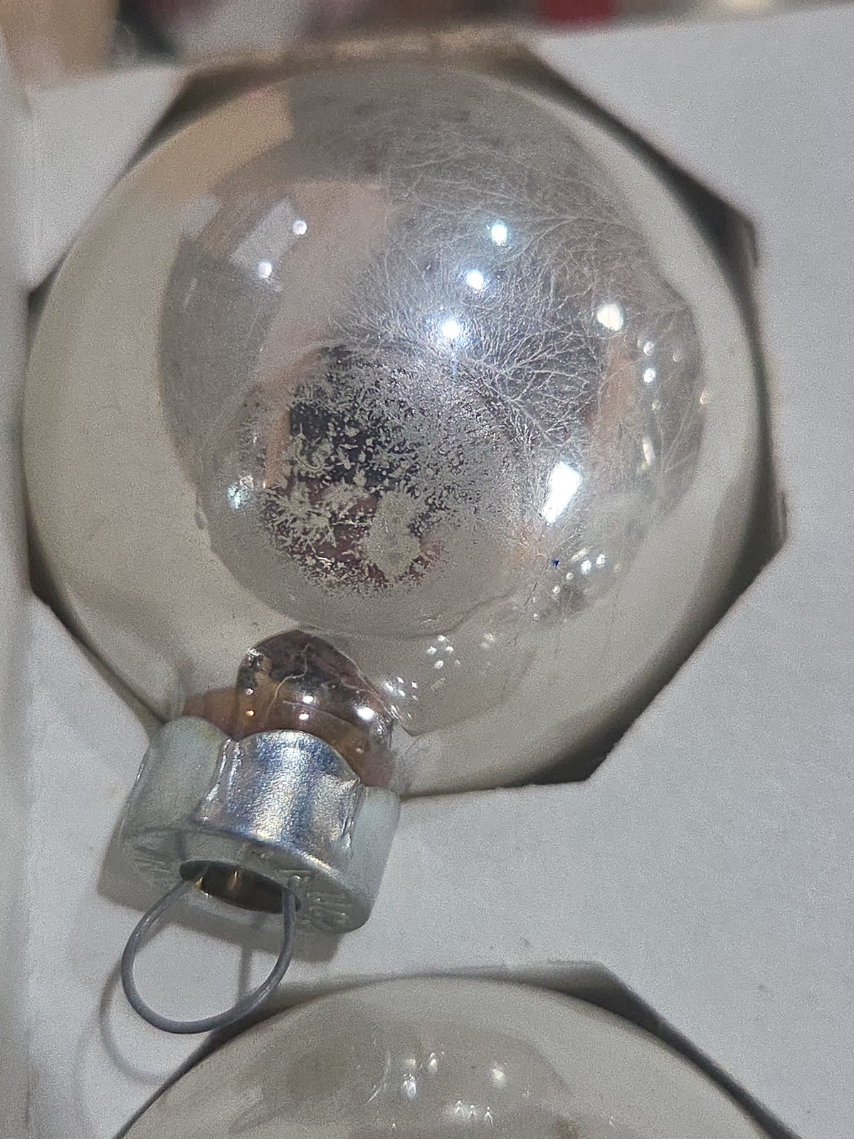 Vintage Pyramid Ornaments Silver set of 12 AS IS bo011
