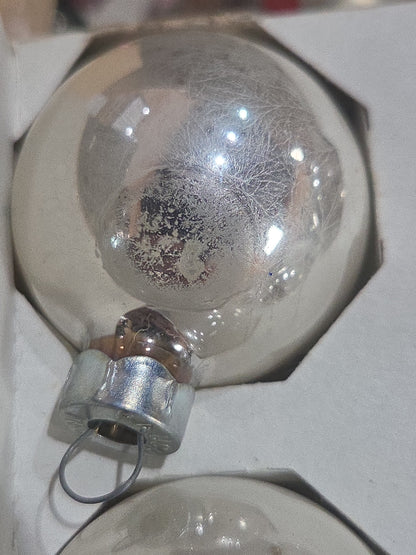 Vintage Pyramid Ornaments Silver set of 12 AS IS bo011