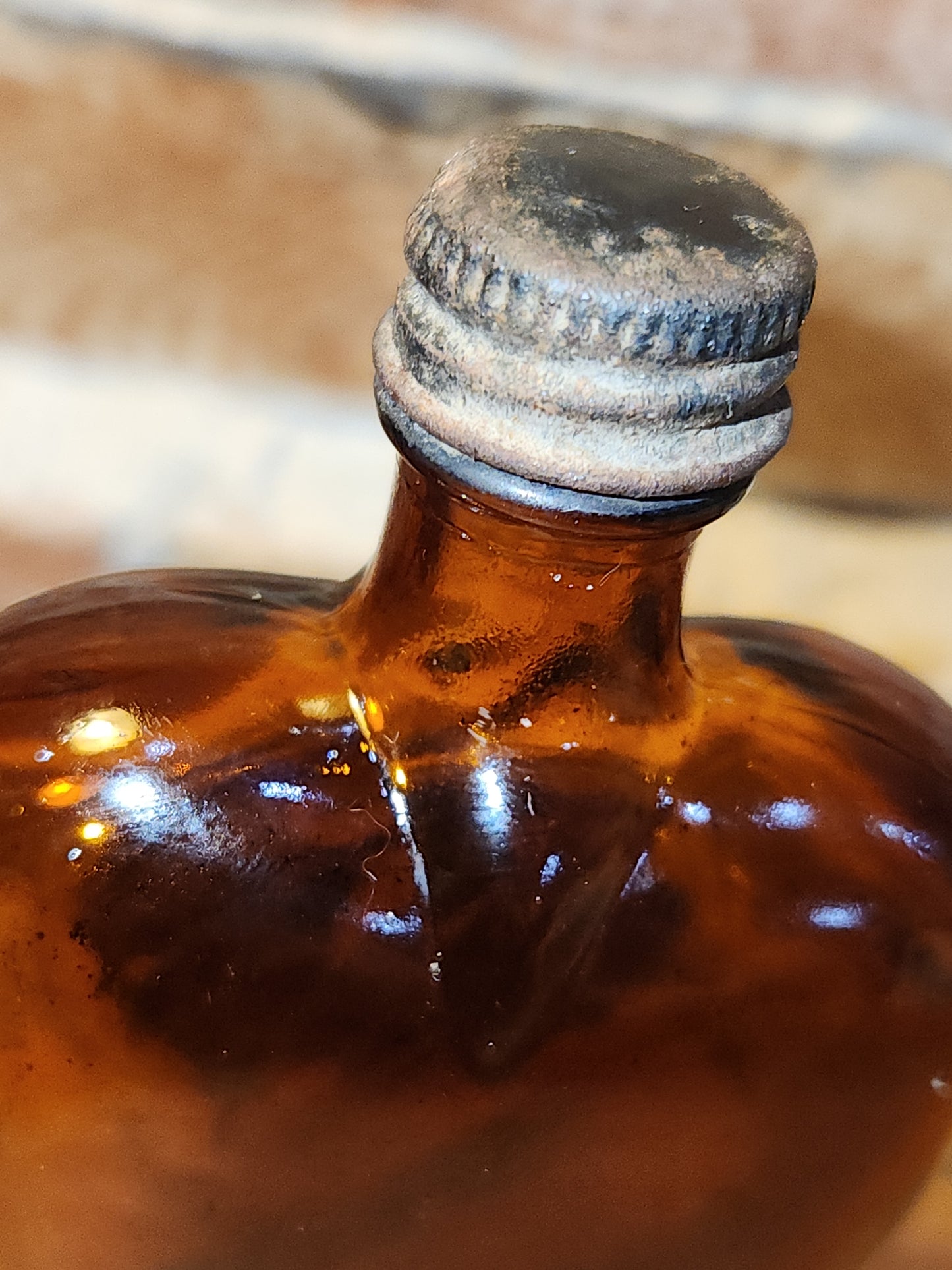 Vintage Liquor Bottles Paul Masson Rare Dry Sherry Heart Shaped Amber Glass Set of 2 vlb01