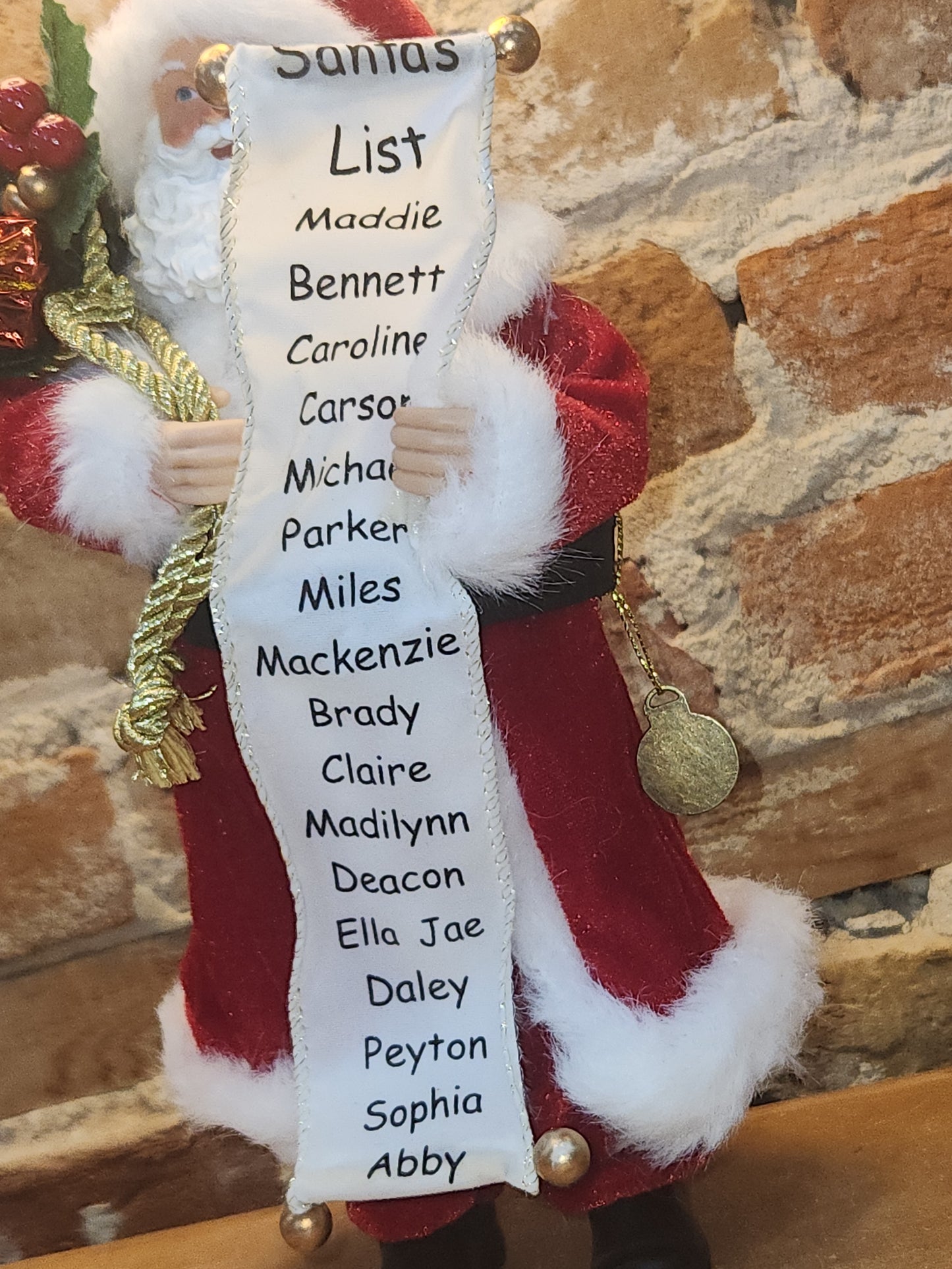 Ashland Christmas Collectible Ashland Santa Claus Figurine with Santa's List of Good Kids with His Gift Bag sf2
