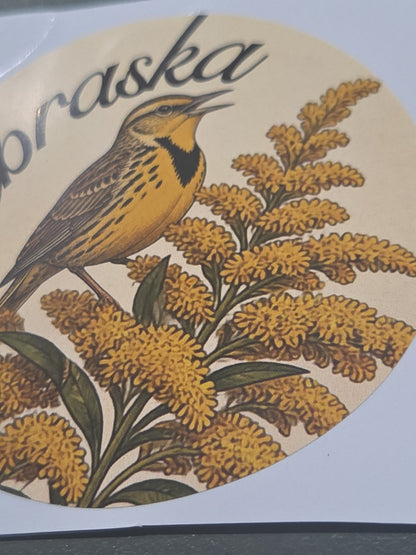 Nebraska Stickers 3" Goldenrod Meadowlark