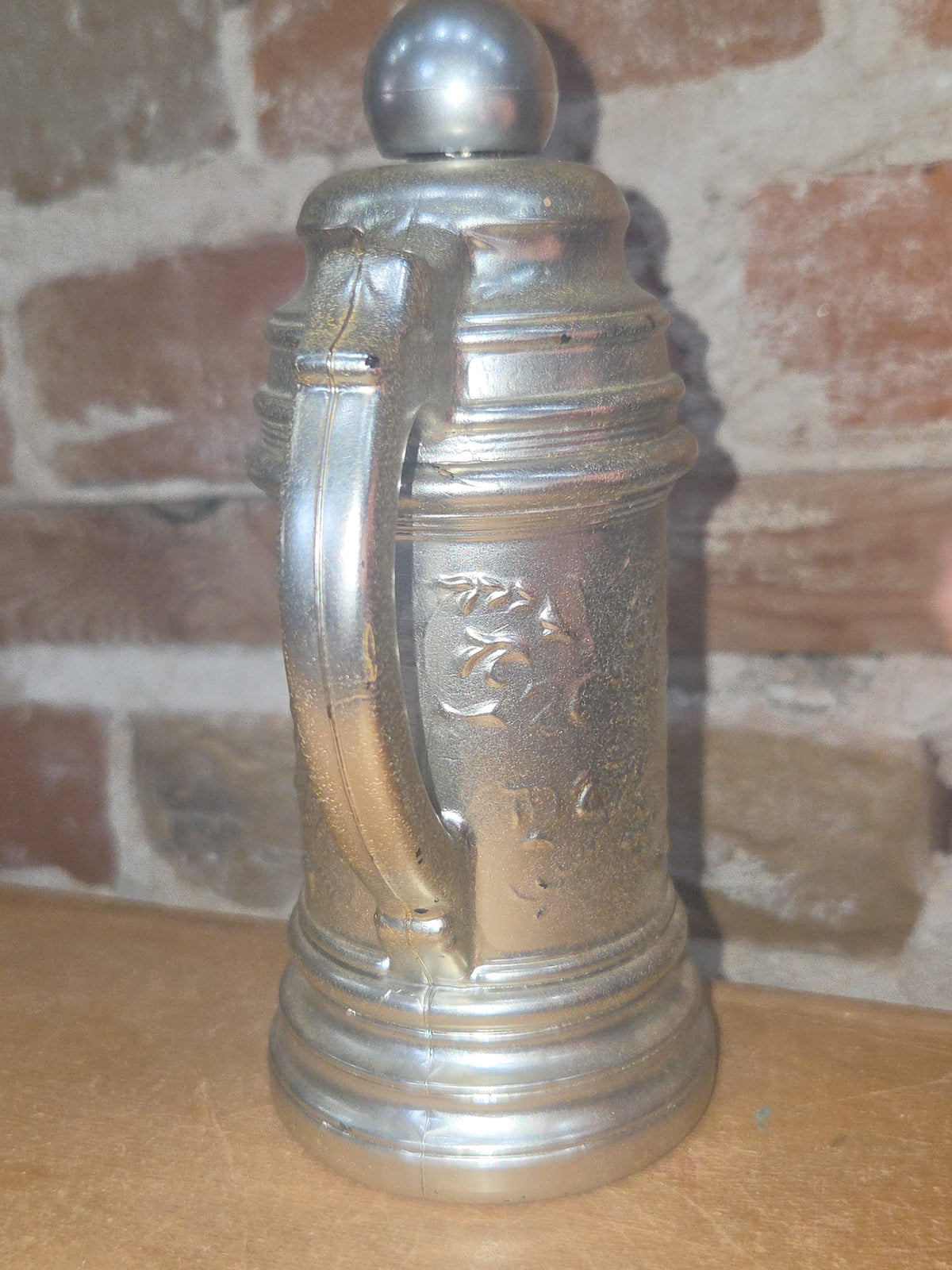 Vintage Avon After Shave Silver Beer Stein Bottle Blue Blazer As Is Paintloss EMPTY