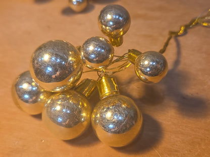 Vintage Mercury Glass Ornament Picks Set of Three AS IS