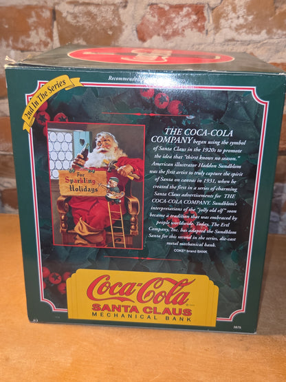 Vintage Coca-Cola Ertl Santa Claus Mechanical Christmas Coin Bank 2nd in Series Coke 1995 scb2
