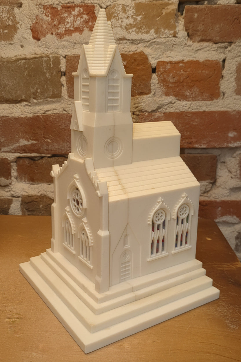 Vintage Raylite Church AS IS No Music Lighted Bulb Added Not Original