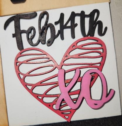 Valentine's Day February Insert Kit for Interchangeable Frame Can Fit Arch, Rectangle, or Square Frame FRAMES SOLD SEPARATELY