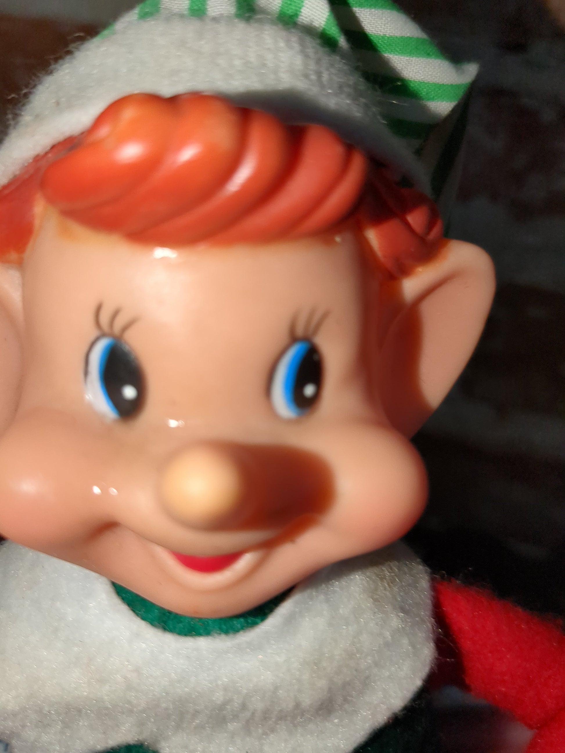 Vintage Sterling Pixie Elf shelf sitter glowing cheeks with tag p0201